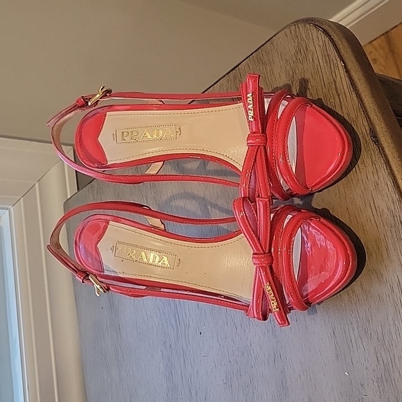 Authentic Prada Red Heels - Picture 1 of 4